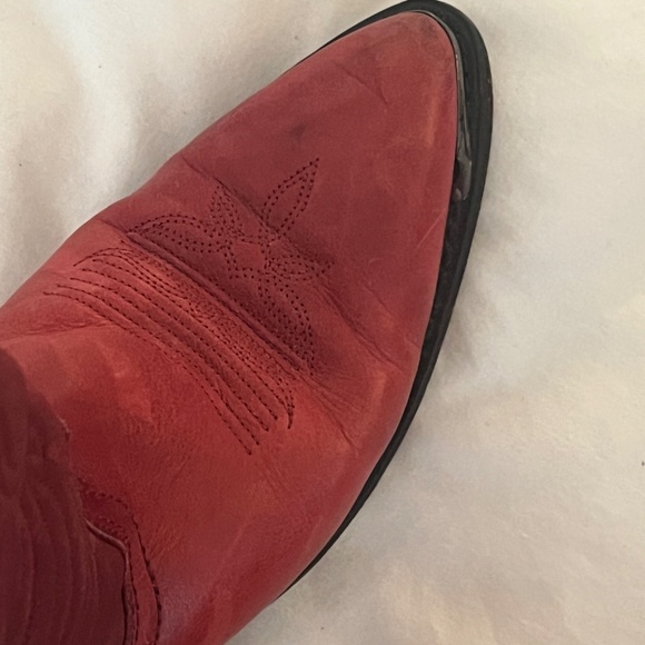 Red Leather Cowboy Boots - Picture 4 of 8